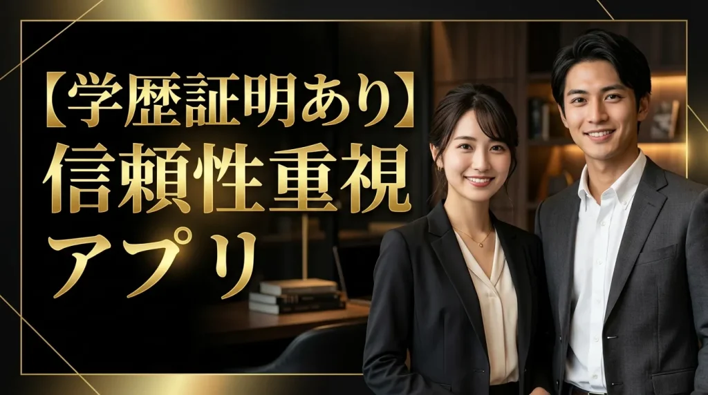 【学歴証明あり】安心して出会える信頼性重視アプリ3選 【学歴証明あり】安心して出会える信頼性重視アプリ3選