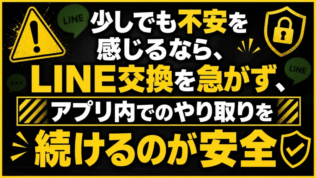 不安ならアプリ内でやり取りを続けるのが安全