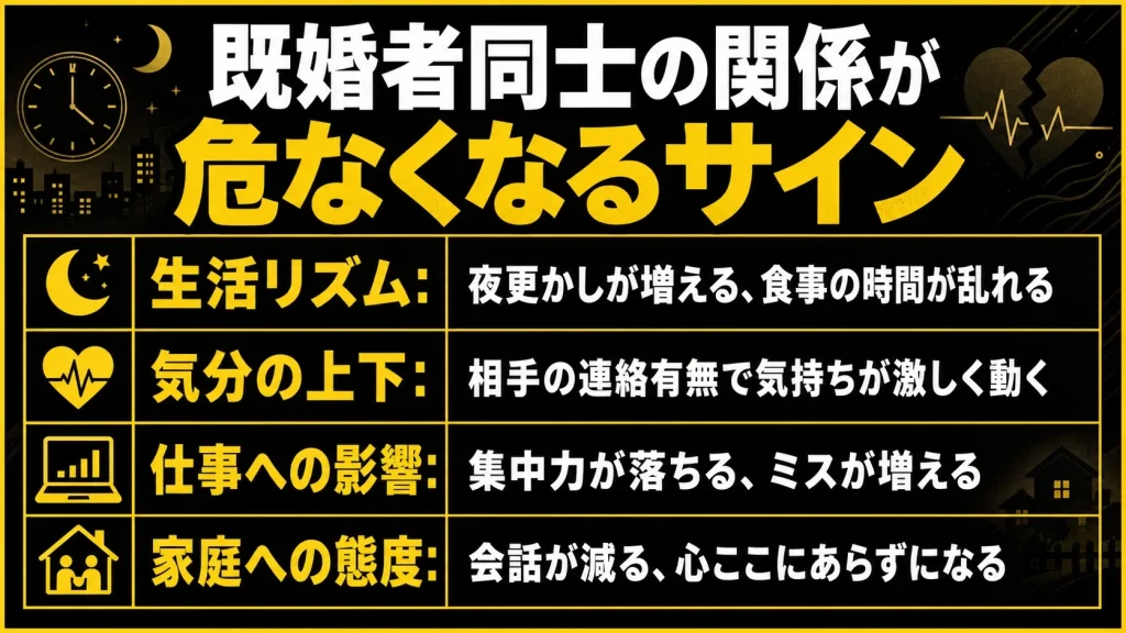 見落としがち！既婚者同士の関係が危なくなるサイン