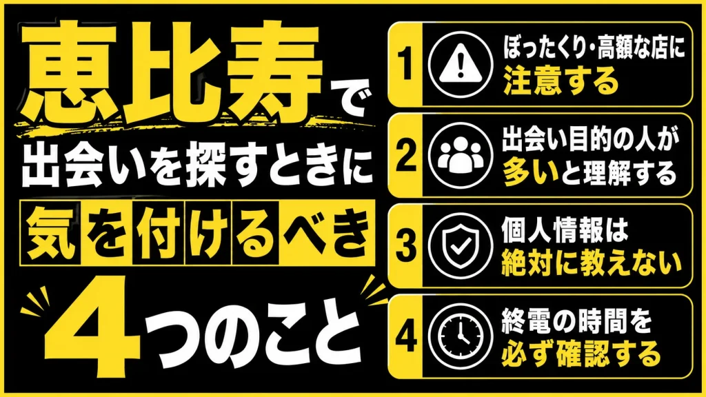 恵比寿で出会うときに気を付けるべきことは？