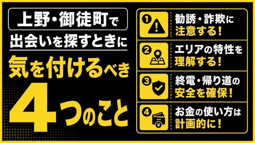 上野で出会うときに気を付けるべきことは？