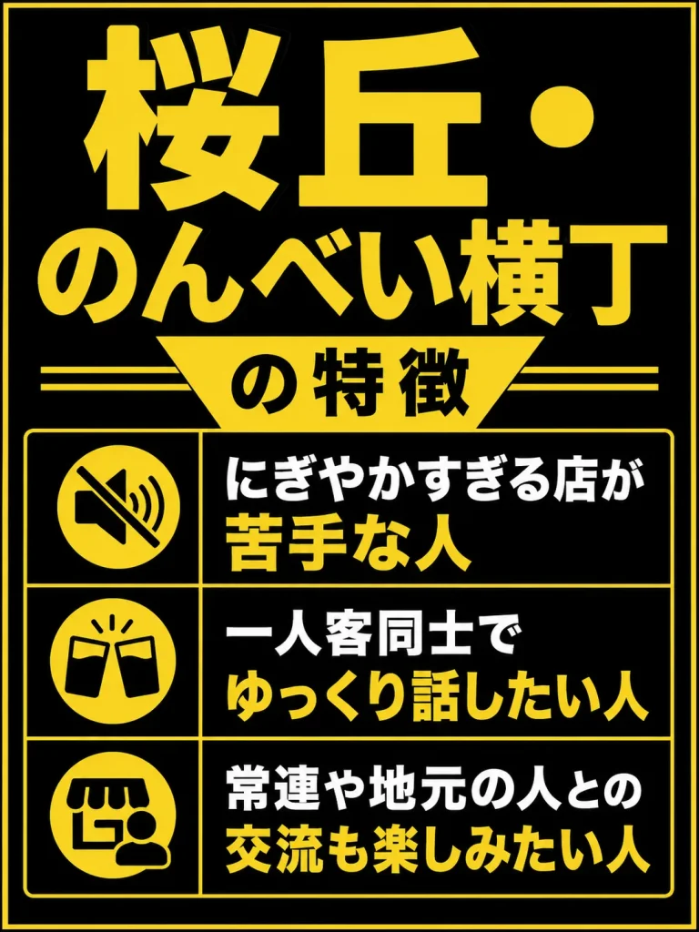 【桜丘・のんべい横丁周辺】一人飲みでも落ち着いて話せる
