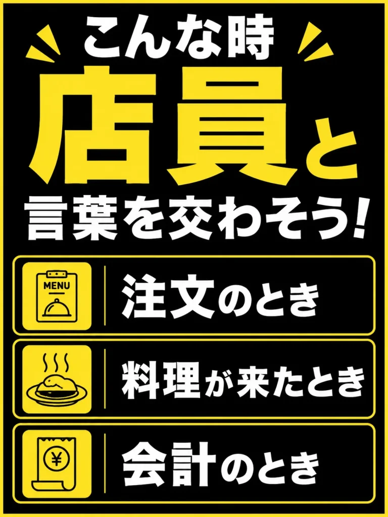 店員と短くやり取りして場の空気に馴染む