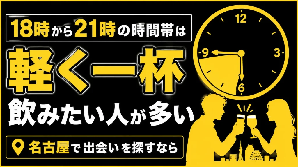【１８：００〜２１：００】名駅と伏見の仕事終わりが集中するカウンターで自然に話す