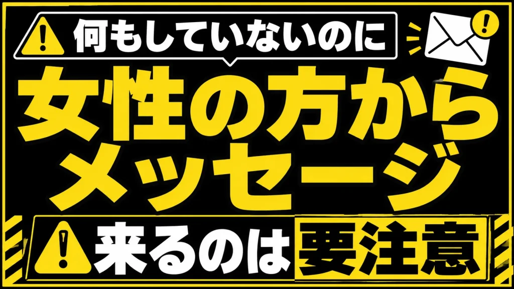 何もしていないのに、女性の方からメッセージが来るのは出会いではなく何かしらの目的がある場合がほとんです。