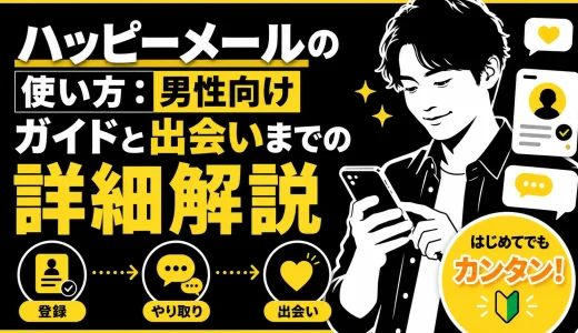 ハッピーメールの使い方！男性向けガイドと出会いまでを解説