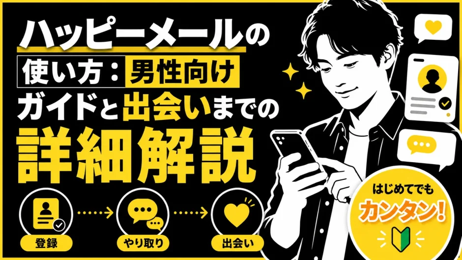 ハッピーメールの使い方！男性向けガイドと出会いまでを解説