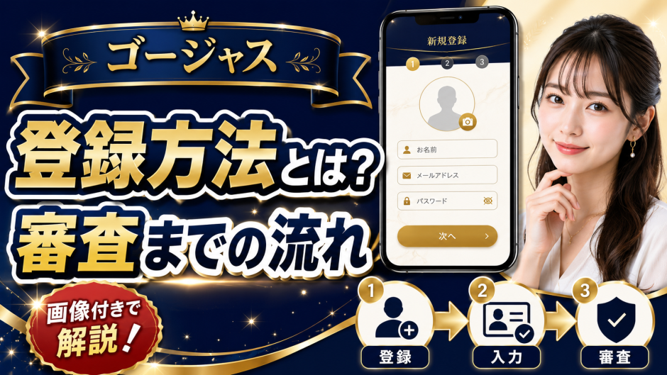ゴージャスの登録方法とは？審査までの流れを画像付きで解説！