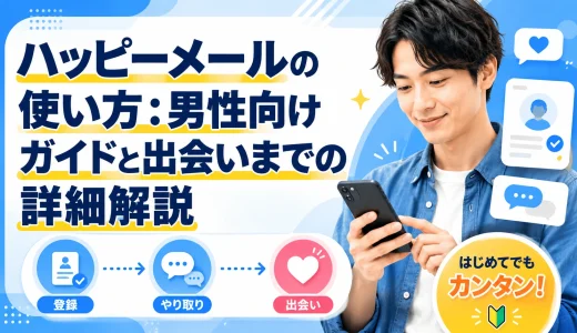ハッピーメールの使い方！男性向けガイドと出会いまでを解説