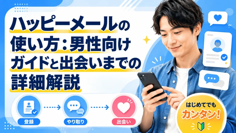 ハッピーメールの使い方！男性向けガイドと出会いまでを解説