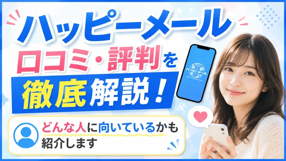 ハッピーメールの口コミ・評判を徹底解説！どんな人に向いているかも紹介します