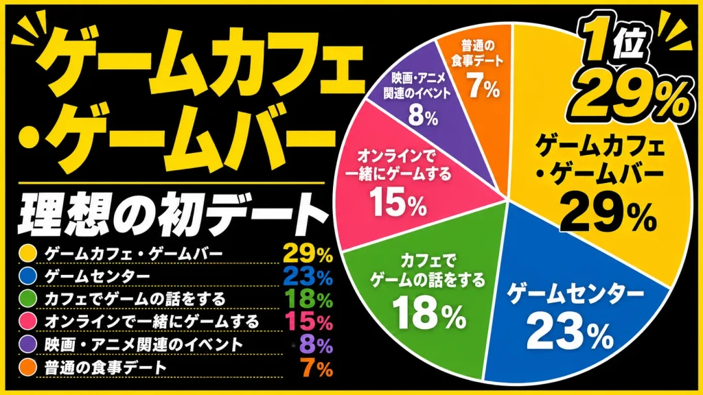 ゲーム好きが理想とする初デートはゲームカフェ・ゲームバー