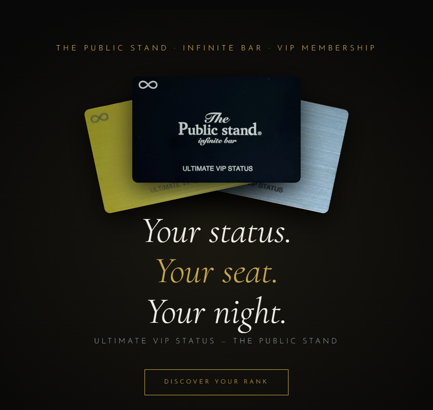「The Public Stand」VIPカード制度開始